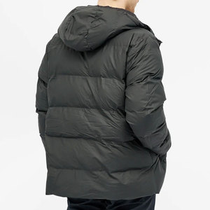 เสื้อแจ็คเก็ตขนเป็ดของผู้ชายสีดำสำหรับฤดูหนาว, เสื้อโค้ทให้ความอบอุ่นมีซิปยาวปานกลางออกแบบได้ตามต้องการ - Product Image 2