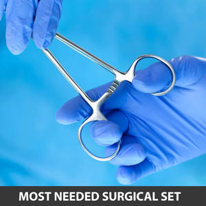 Juego de hemostatos rectos duraderos de 4 piezas, puntas de acero inoxidable, mandíbulas dentadas, pinzas hemostáticas, Kit Sutur, instrumento médico - Product Image 3