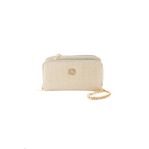 Bolso beige con doble cremallera de piel de cocodrilo - Accesorio de ropa - Product Image 1