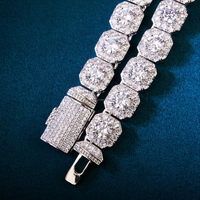 Chaîne de tennis Vvs en diamant glacé Collier en diamant Chaîne de tennis Hip Hop Collier Hip Hop Collier glacé Bijoux pour hommes