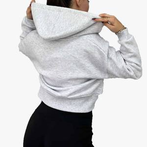 Nueva Sudadera con capucha con cremallera teñida lisa de otoño para mujer Vintage Look Oversized Poliéster Algodón Casual Invierno - Product Image 4