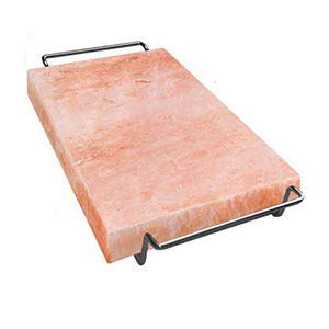 Plaque de cuisson en sel rose de l'Himalaya naturel sculpté, plateau en fer, dalles de sel de l'Himalaya, briques de sel faites à la main, vente en gros - Product Image 5