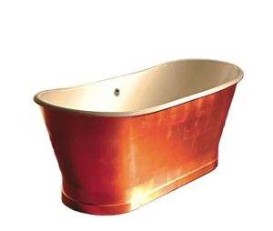 <b>Bath</b> Tub Copper Finished Price Indian Handcrafted Double Slipper Pedestal Type - Product Image 6