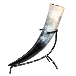 Top Grade Vintage Polished Metal <b>Drinking</b> Horns Nautical Style <b>Stands</b> Handcrafted Natural Materials Directly Indian Manufacturer - Product Image 1