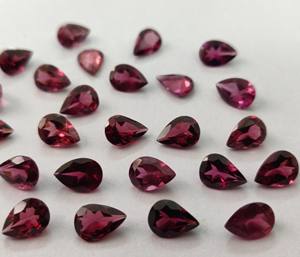 ลูกแพร์โกเมนโรโดไลต์สีชมพูธรรมชาติขนาด5x7มม. พลอยโกเมนโรโดไลต์สีชมพูแบบหลวม - Product Image 3