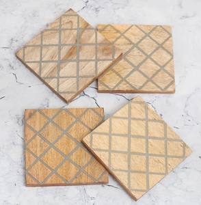 Sous-verres en bois au design moderne Ensemble de sous-verres de table de haute qualité pour la maison, la cuisine, le bureau et la protection des boissons - Product Image 6