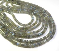 Perles de Labradorite Naturelle Multi-Flash Taillées en Rondelle Spectrolite Facettées 5,50 mm, Fil de 13 pouces, Certifiées CNAS, Diamètre du trou CA