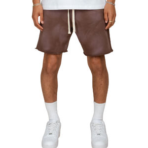 Short mi-polaire vintage personnalisé pour hommes en coton respirant-Respectueux de l'environnement Motif solide Impression bouffante 3D Délavage au soleil Délavé à l'acide Distressed - Product Image 3