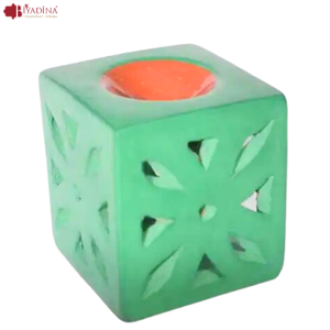Icense – brûleur d'encens marocain, brûleur d'encens en forme carrée, fait à la main, en argile, en céramique, multicolore, joli et robuste - Product Image 2