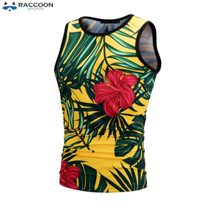 Camiseta sin Mangas para Hombre, Diseño de Moda Único, Cuello Redondo, Sublimación Completa, Transpirable, de Secado Rápido, Algodón y Poliéster, Precio al por Mayor - Product Image 2