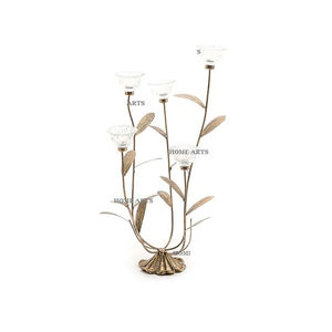 Porte-bougie en fer couleur or au design fabuleux, forme et taille personnalisées, pour fournisseur en gros - Product Image 1