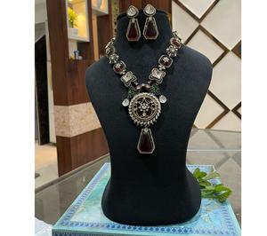 Stunning Best Quality Gold Plated Kundan Stones <b>Necklace</b> Set With Earrings for Wedding Party Wear Collection For Women - Product Image 2