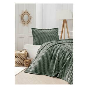 Ensemble de couverture de lit simple vert moderne en 2 pièces, polyester résistant à la décoloration, 150x220cm - Product Image 2