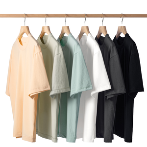 Logo personnalisé T-shirt uni en gros 250Gsm coton surdimensionné Boxy DTG T-shirt en boîte personnalisé T-shirt homme recadrée - Product Image 2