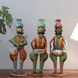 ชุดตุ๊กตาเหล็กน้ำหนักเบา3ชิ้นสำหรับตกแต่งบ้านหลากสี - Product Image 1