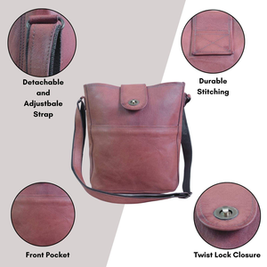 Bolso Bandolera de Cuero Genuino para Mujer, Bolso de Mensajero Casual, Bolso de Mano Hecho a Mano - Product Image 4