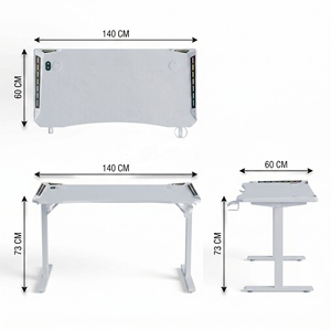 โต๊ะเกมมิ่งโครงเหล็กแข็งแรงทนทาน พร้อมไฟ RGB LED สำหรับโฮมออฟฟิศ - Product Image 4
