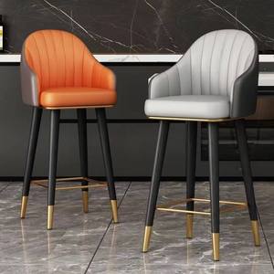 Hiện đại sang trọng hợp đồng thanh phân PU da bọc cao trở lại màu đen chân kim loại cho khách sạn nhà hàng đồ nội thất quán cà phê - Product Image 6