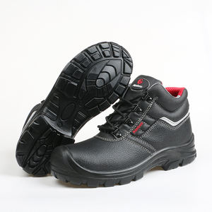 أحذية عمل رجالية من الجلد الطبيعي مضادة للانزلاق مع مقدمة فولاذية، أحذية أمان معتمدة CE EN20345 لصناعة البناء - Product Image 3