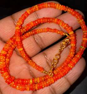 ลูกปัดโอปอลสีส้มธรรมชาติคุณภาพสูงจากเอธิโอเปีย รูปทรงกลมเรียบ งานฝีมือ TASBIYA GEMS ได้รับการรับรองจากบุคคลที่สาม พร้อมจัดส่ง - Product Image 6