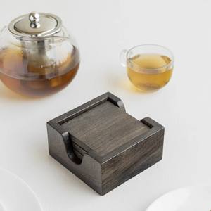 Antique Customizable Set of 4 Eco-Friendly for Mango Wood <b>Coasters</b> Durable Decorative Wooden <b>Coasters</b> for Office Use Handpainted - Product Image 3