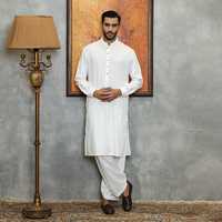 Desain Terbaru Shalwar Kameez Hitam Tradisional Etnik Afghanistan Muslim untuk Pria, Setelan 2 Potong, Kerah Bernapas, Ukuran Besar