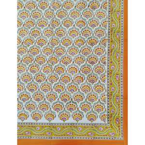 King Size 100% Cotton Hand Block Printed Double Bedsheet Pillow Covers Eco-Friendly Floral <b>Comforter</b> <b>Set</b> for Home 3pcs <b>Set</b> - Product Image 2