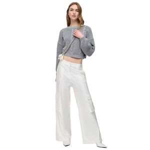 กางเกงคาร์โก้ทรงปกติสำหรับผู้หญิง พิมพ์โลโก้ได้ ผ้าแห้งเร็ว ระบายอากาศดี เอวสูง มีกระเป๋า ผลิตจากผ้าโพลีเอสเตอร์/คอตตอนผสม - Product Image 1