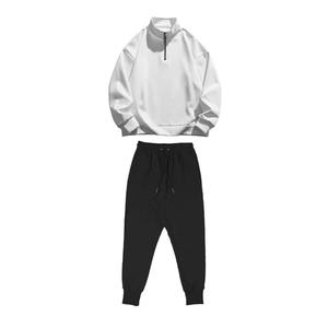 เสื้อแจ็คเก็ตมีซิปคอตั้งแบบสวมหัวชุดวอร์มสองชิ้นกางเกงลำลองของผู้ชายชุดกีฬาไซส์พิเศษ - Product Image 1