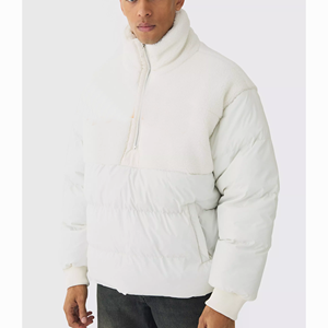 High Quality <b>Thin</b> Full Zip up Fleece Winter Quilted Hooded Puffer <b>Jacket</b> Breathable Windproof for <b>Men</b> - Product Image 1