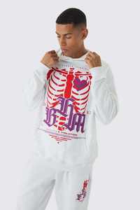 Ensemble deux pièces unisexe personnalisé, blanc uni, 100% coton respirant, sweat-shirt à capuche et pantalon de survêtement à séchage rapide, streetwear décontracté pour homme - Product Image 2