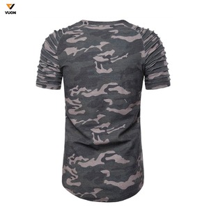 Pakistán venta al por mayor al aire libre barato secado rápido poliéster Camiseta 100% poliéster camuflaje hombres alta calidad manga corta Camiseta sólida - Product Image 2