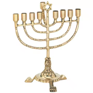 Metal boda decoración del hogar superventas Menorah martillado Peltre plata Menorah moderno para Hanukkah por decor IMPEX - Product Image 6
