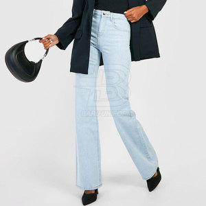 Pantalones vaqueros de mujer de último diseño 2025, estilo recto transpirable ligero con cintura media, estilo único al por mayor - Product Image 3