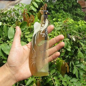 หวีฮอร์นธรรมชาติคุณภาพสูงงานทำมือสำหรับจัดแต่งทรงผมทำจากหวีเขาควายแท้ - Product Image 5