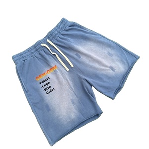 Shorts Lisos al por Mayor, Unisex, de Felpa Francesa, Desgastados, con Efecto Descolorido por el Sol, de Alta Calidad, GSM Pesado, con Logotipo Personalizado - Product Image 3