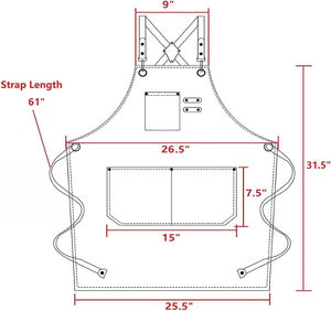 Delantal BiB de cuerpo entero con logotipo personalizado, delantal de chef de tela de algodón de lona para cocina, Tablier Delantal para regalo promocional - Product Image 6