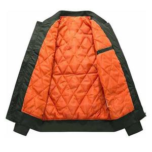 เสื้อแจ็กเก็ตบอมเบอร์คอตั้งสำหรับผู้ชายเสื้อแจ็กเก็ตนักบินสไตล์ไฮสตรีทแฟชั่นออกแบบได้ตามต้องการผลิตจากปากีสถานสำหรับฤดูใบไม้ผลิ - Product Image 5