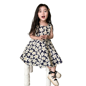 ชุดเดรสวันพีซลายดอกไม้ SD453ยาวถึงเข่าสำหรับเด็กผู้หญิงใส่ในฤดูร้อน - Product Image 1