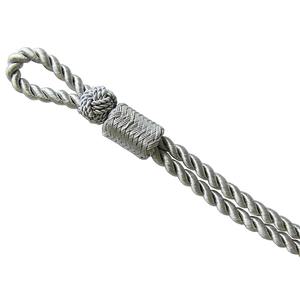 Cordon torsadé argenté avec double nœud différent, fournisseur en gros de cordons uniformes, cordon torsadé en or, cordon torsadé gris - Product Image 1