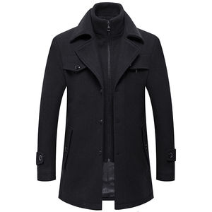 Manteau long en laine beige unisexe personnalisé, manteau en cachemire tendance pour homme et femme, manteau en laine classique d'hiver - Product Image 2