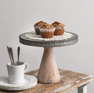 Présentoir à gâteaux gris galvanisé élégant Tendance Design de forme ronde Parfait pour les ustensiles de cuisine et les ustensiles de cuisson Présentoir élégant pour gâteaux - Product Image 2