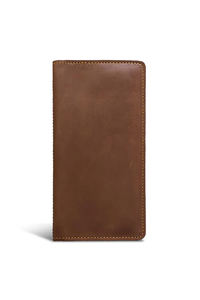 Portefeuille pour hommes en cuir souple Offre Spéciale vente en gros porte-cartes personnalisé mince de haute qualité marron clair Crazy Horse Long portefeuille pour hommes - Product Image 5