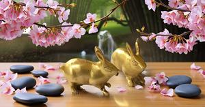 Estatua de conejo de latón de animales decorativos para el hogar y la Oficina, fengshui chino, figuritas coleccionables hechas a mano (conejo) - Product Image 5