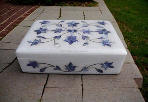 Joyero decorativo personalizado de la mejor calidad con acabado de nácar azul disponible a un precio asequible de la India - Product Image 5