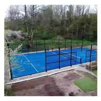 Choix populaire : Terrain de padel commercial avec gazon artificiel bleu, éclairage intégré et verre panoramique