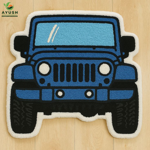 Alfombra de Lana con Diseño de Vehículos para Niños, Alfombra de Lana Anudada a Mano con Autos y Camiones para Sala de Juegos, Dormitorio y Uso con Mascotas - Product Image 3