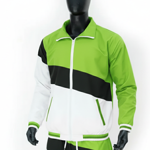 Conjunto cortavientos personalizado de talla grande para hombre, chándal impermeable de nailon con cremallera, chaqueta y conjunto corto con dos bolsillos - Product Image 5