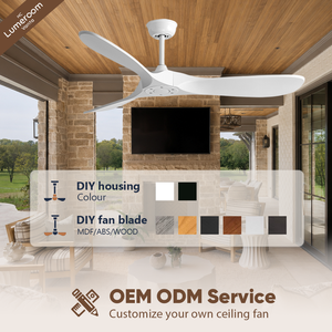 42 Inch Nordic <b>Ceiling</b> <b>Fan</b> Without Light White Finish with 3 Solid Wood Blades and <b>Remote</b> <b>Control</b> for Bedroom Living Room - Product Image 4