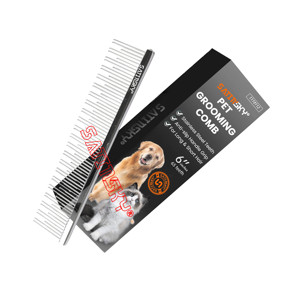 Herramienta para el cuidado de mascotas, peine de acero de 7 1/2 pulgadas para perros de todos los tamaños, acero inoxidable alemán de grado quirúrgico, fabricado en AISI 420 - Product Image 6